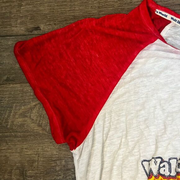 Walt Disney World Graphic Print Tee Tie Front Short Sleeve White Red Size XXL - Picture 6 of 13